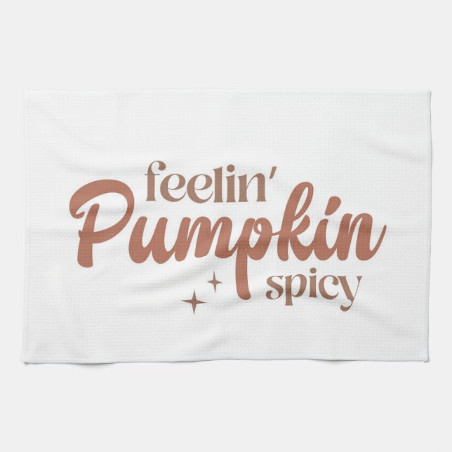 Feelin'Pumpkin Spicy Kökshandduk (Horisontell)