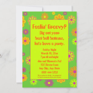 Feelin's Groovy Flower Power Party bjudande in Inbjudningar