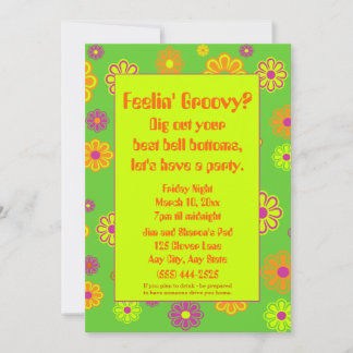 Feelin's Groovy Flower Power Party bjudande in Inbjudningar