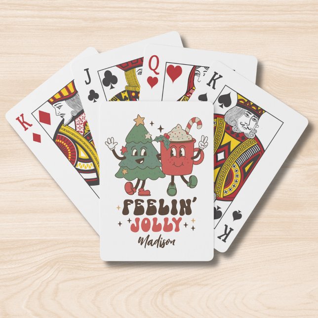 Feelin's Jolly Juldag Helgdagarna Funny Retro Namn Casinokort (Skapare uppladdad)
