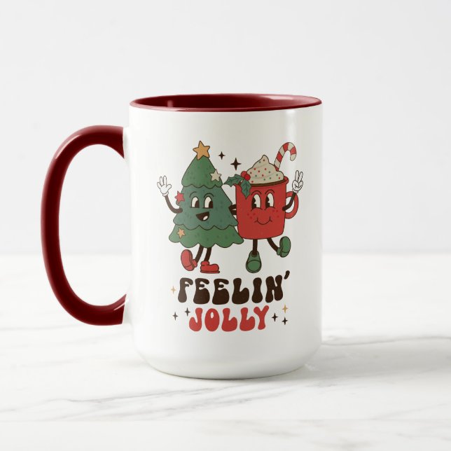 Feelin's Jolly Juli Helgdagar Funny Retro Mugg (Vänster)