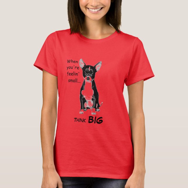 Feelin'Small Chihuahua Ringer Tee Shirt (Framsida)