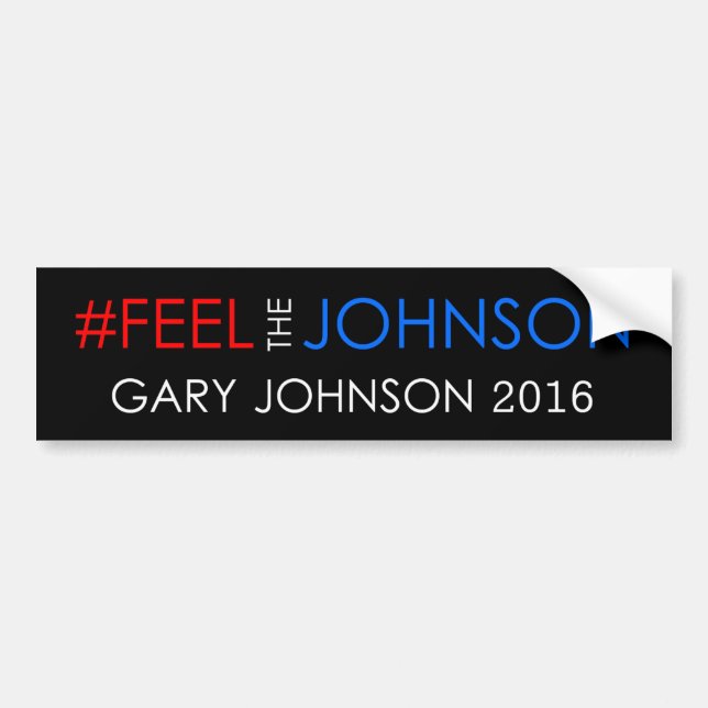#feelthejohnson Gary Johnson 2016 Bildekal (Framsidan)