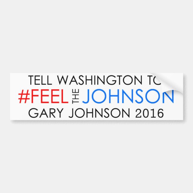 #feelthejohnson Gary Johnson 2016 Bildekal (Framsidan)