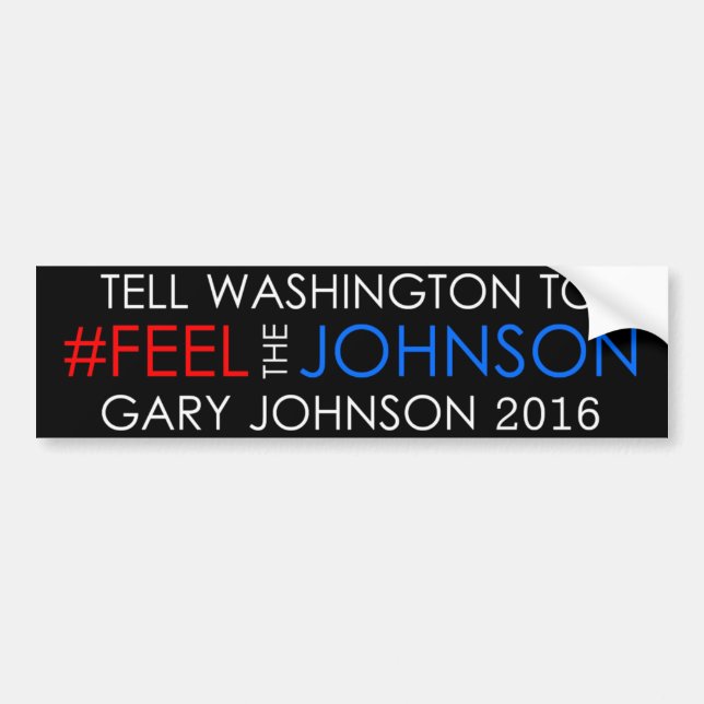 #feelthejohnsonGary Johnson klistermärke 2016 (Framsidan)