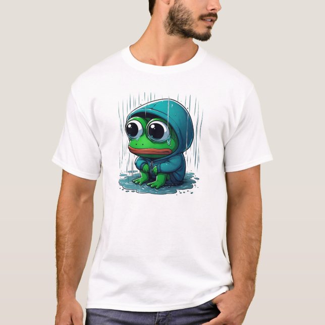 Feelz Frog - Ledsen Aesthetic Meme Art T Shirt (Framsida)