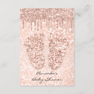 Feet Foot för babyfoten glitter i Ro Guld Inbjudningar