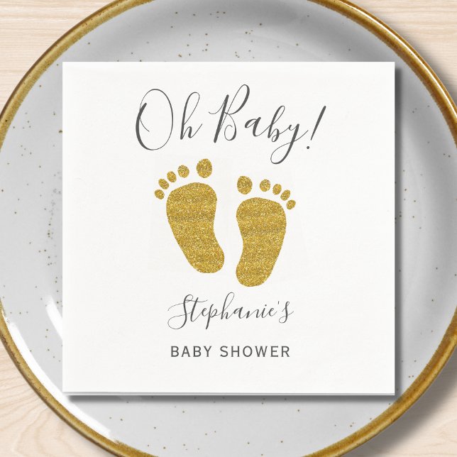 Feet guld Glitter Baby Pappersservett (Skapare uppladdad)