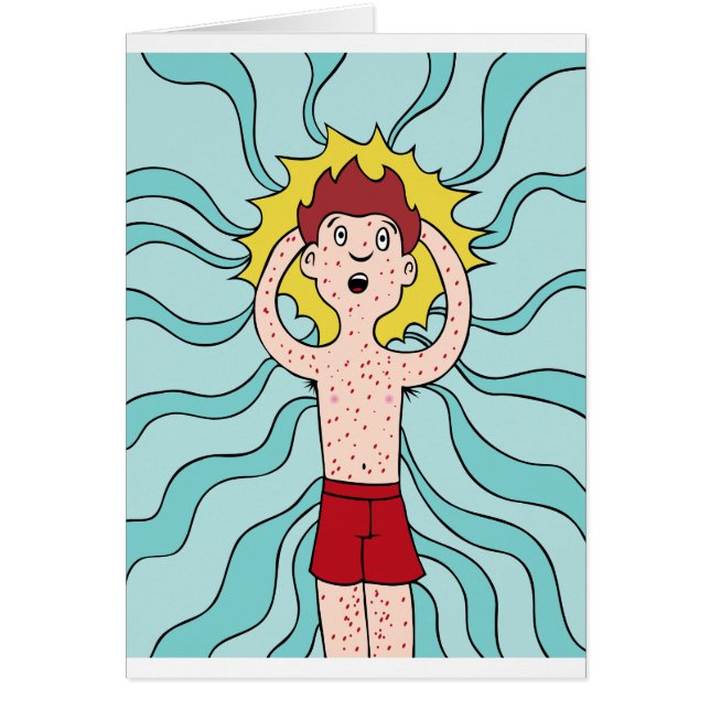 Feg Pox gå in i kupan tecknade figurermanen Hälsningskort (Framsidan)