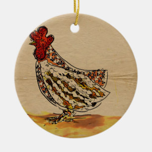 Feg vintage julgransprydnad keramik