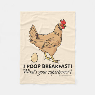 Fega Poops frukosterar rolig design Fleecefilt