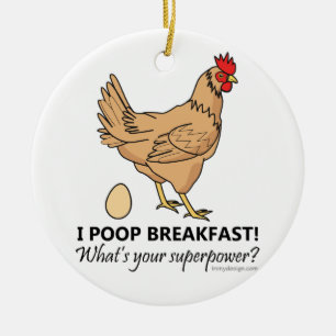 Fega Poops frukosterar rolig design Julgransprydnad Keramik