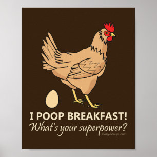 Fega Poops frukosterar rolig design Poster