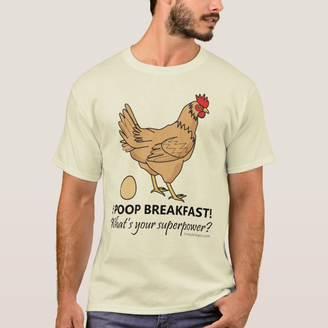 Fega Poops frukosterar rolig design T-shirt (Framsida)