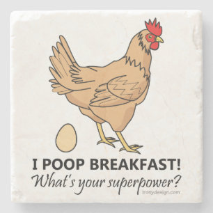 Fega Poops frukosterar rolig design Underlägg Sten