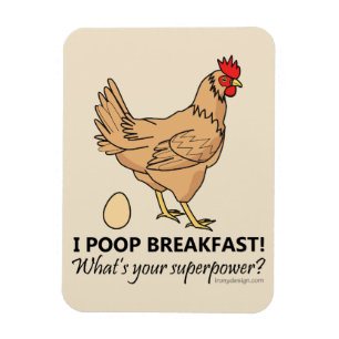 Fega Poops frukosterar rolig designbeige Magnet