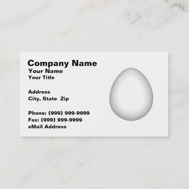 Fegt ägg för vit visitkort (Framsida)