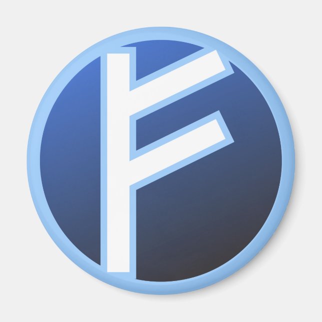 Fehu Feoh Rune Magnet (Framsidan)