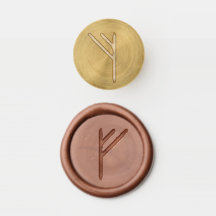 Fehu Futhark Rune Vax Frimärke 0,75 tum