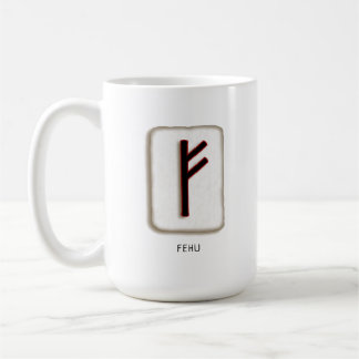 Fehu Rune Stone Mug Kaffemugg