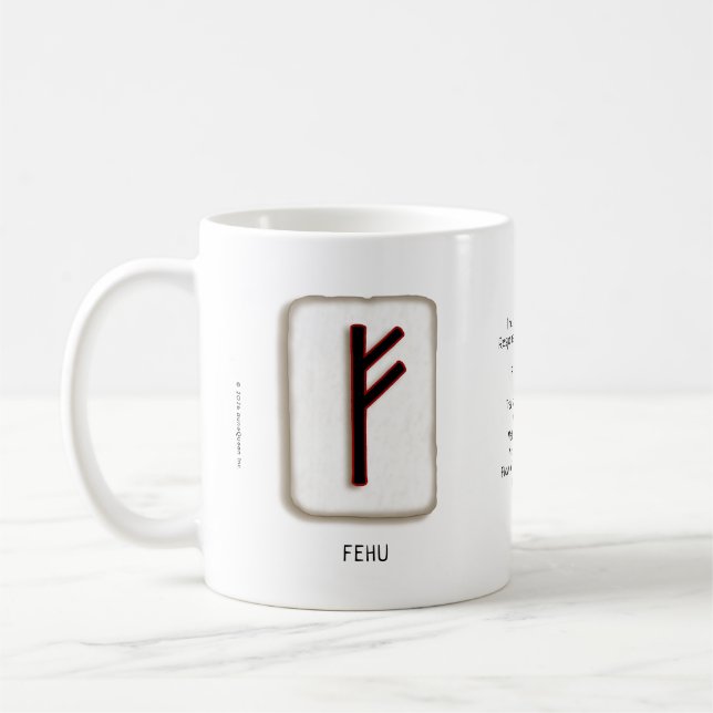 Fehu RuneStone 11 oz. Mugg (Vänster)