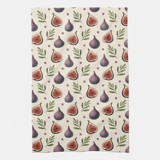 Feigen- Blätter- Muster Kökshandduk (Vertikal)