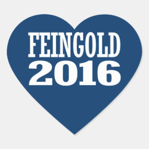 Feingold - Russ Feingold 2016 Hjärtformat Klistermärke