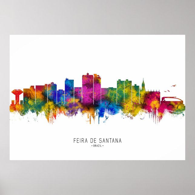 Feira de Santana Brasilien Siluett Poster (Framsidan)