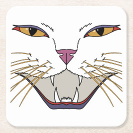 Feisty Cat Lover Underlägg Papper Kvadrat