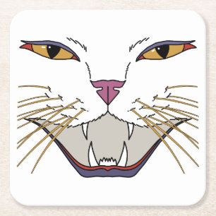 Feisty Cat Lover Underlägg Papper Kvadrat
