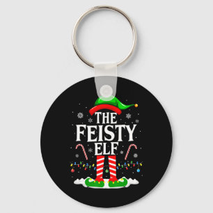 Feisty Elf Julafton Funny Matching Family Group Ch Nyckelring