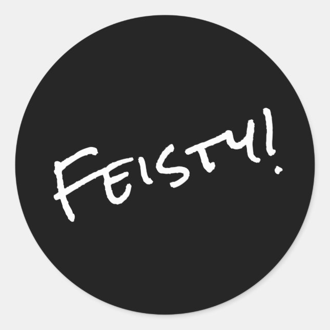Feisty! Klassisk rund etikett (Framsida)