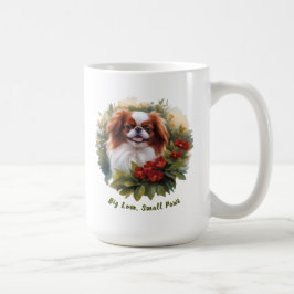 Feisty Little Red & White Japansk chin Kaffemugg