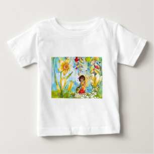 Fejeriskt vattenfärgstryck t shirt