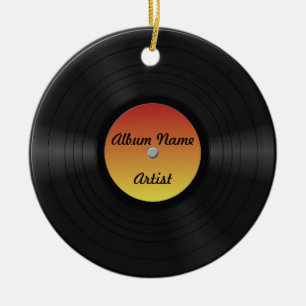 Fejka det beställnings- vinylrekordet julgransprydnad keramik