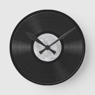 Fejka det beställnings- vinylrekordet rund klocka