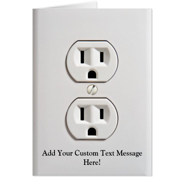 Fejka elektriskt uttag hälsningskort (Framsidan)
