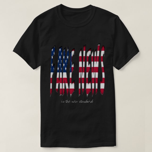 Fejka nyheternastars och stripesUSA typografi T Shirt (Design framsida)