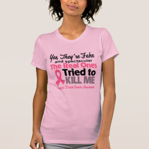 Fejka och imponerande föreställning - bröstcanc tee shirt