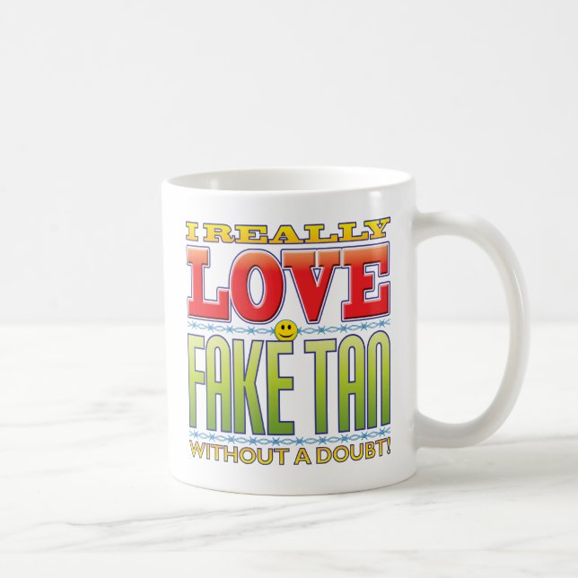 Fejka solbränt kärlekansikte kaffemugg (Höger)