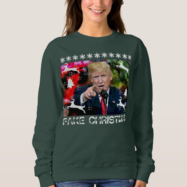 Fejka tröjan för julDonald Trump den fula jul T Shirt (Framsida)