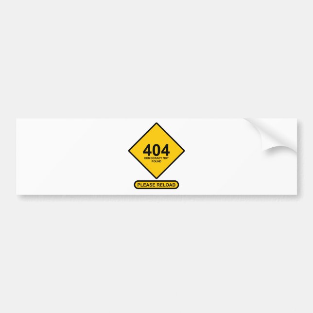 Fel 404: Demokrati hittades inte Bildekal (Framsidan)