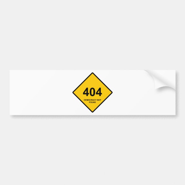 Fel 404: Demokrati hittades inte Bildekal (Framsidan)