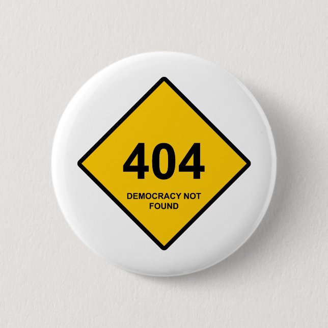 Fel 404: Demokrati hittades inte Knapp (Framsida)