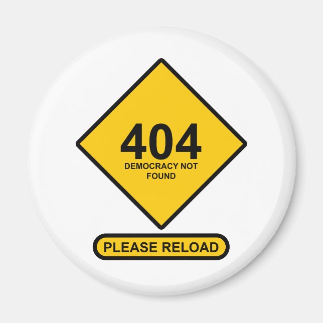 Fel 404: Demokrati hittades inte Magnet (Framsidan)