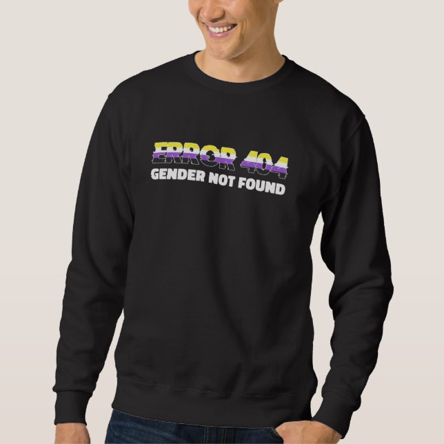 FEL 404 Genderna hittades inte LGBTQ Nonbinary F Lång Ärmad Tröja (Framsida)