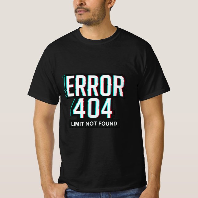 FEL 404 - Gränsen hittades inte i Glitch Tech T Shirt (Framsida)