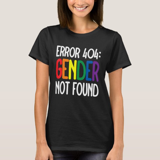 Fel 404 i icke-binärt Pride för Agender-Gender hit T Shirt (Framsida)