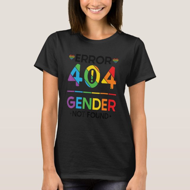 Fel 404 i icke-binärt Pride för Agender-Gender hit T Shirt (Framsida)