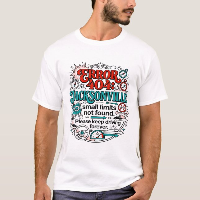 Fel 404 Jacksonville Florida Navigationskoncept T Shirt (Framsida)
